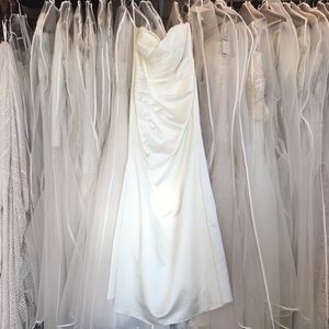 Satin sheath style wedding dress